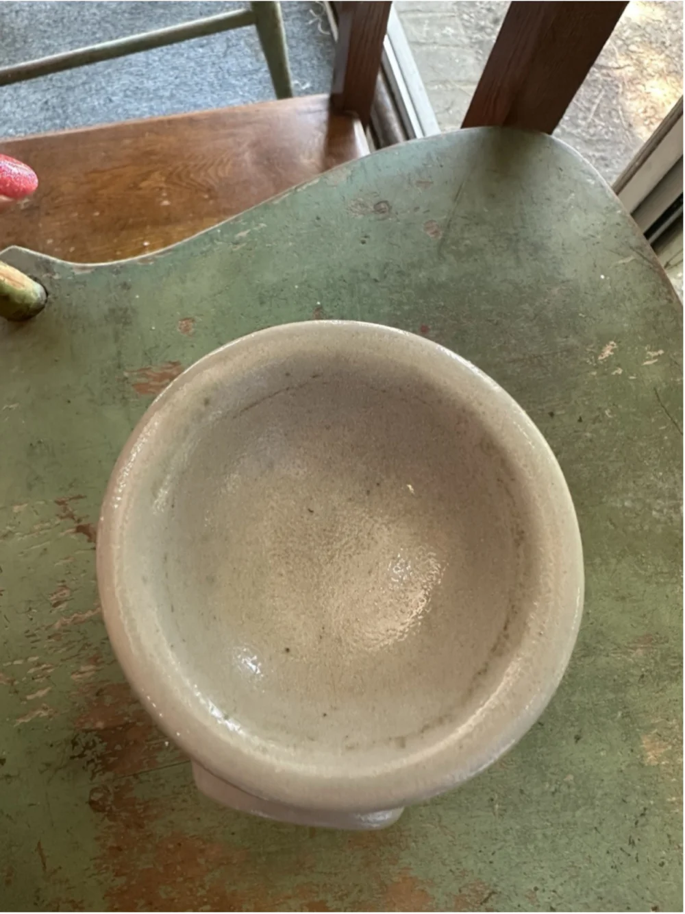 Vintage Salmon Falls Stoneware Pottery Salt-Glaze Tart Warmer Green Vine